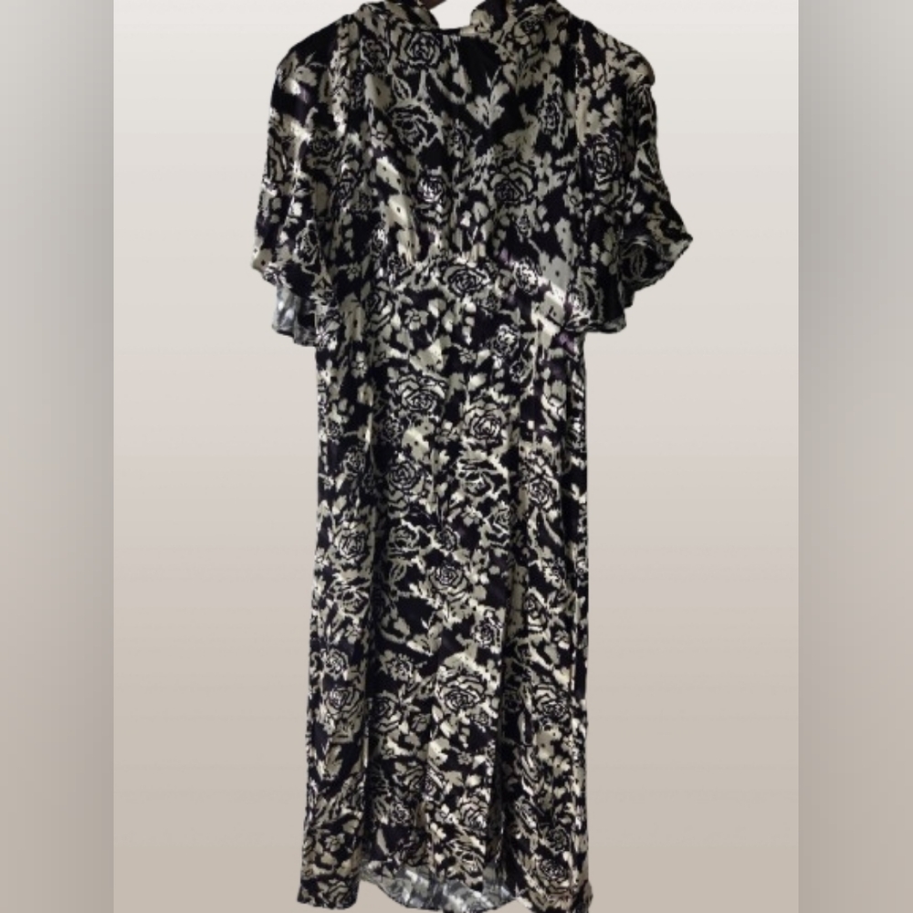 Topshop Monochrome Floral Dress Sz 10 Beautiful!